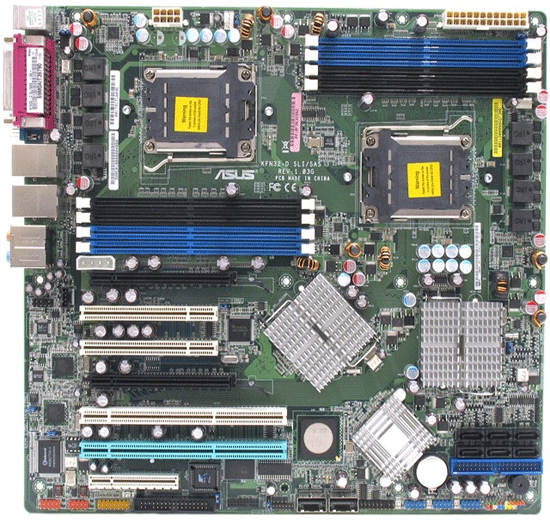 SocketF Dual Asus KFN32-D SLI/SAS (RTL) nForce Pro 3050 2xPCI-E+2xGbLAN SATA/SAS RAID U133 E-ATX 8DDR-II
